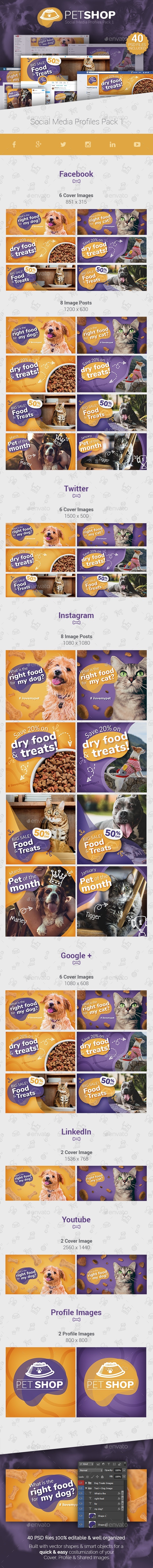 PetShop - Social Media Cover/Profile Pack - Social Media Web Elements