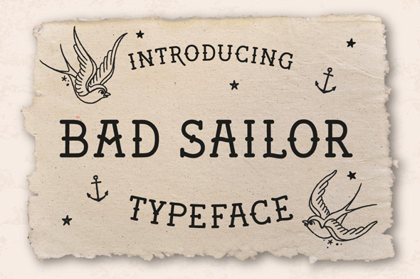 Bad Sailor Tattoo Font in Cool Fonts - product preview 1