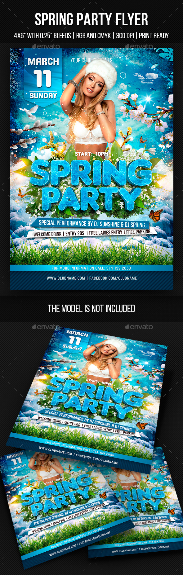 Spring Party Flyer - Clubs & Parties Events