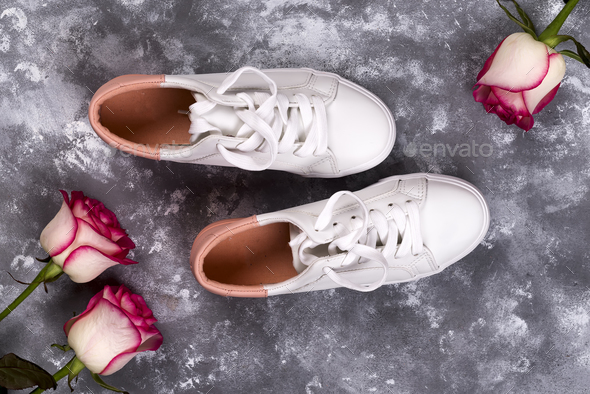 roses and fashionable shoes - Stock Photo - Images