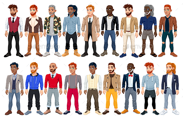Varied Male Fashion Avatar - People Characters