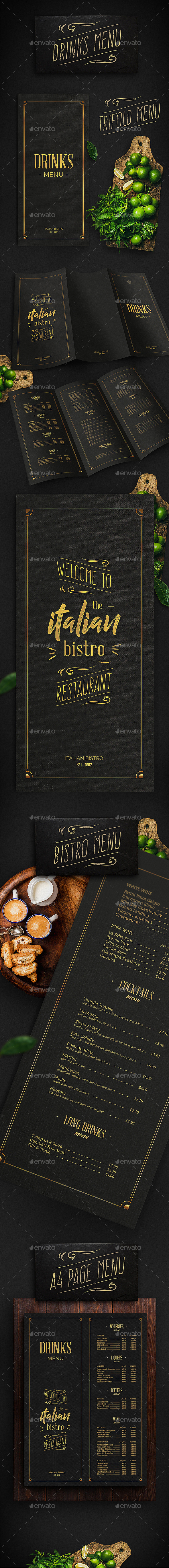 Drinks Menu - Food Menus Print Templates