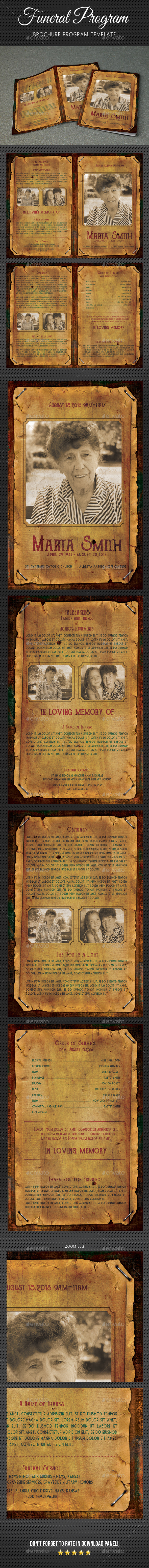 Funeral Program Brochure Template V06 - Informational Brochures
