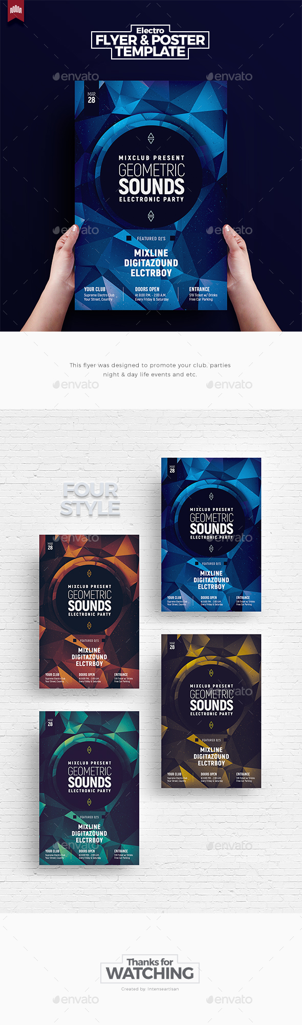 Geometric Sound - Flyer Template - Clubs & Parties Events