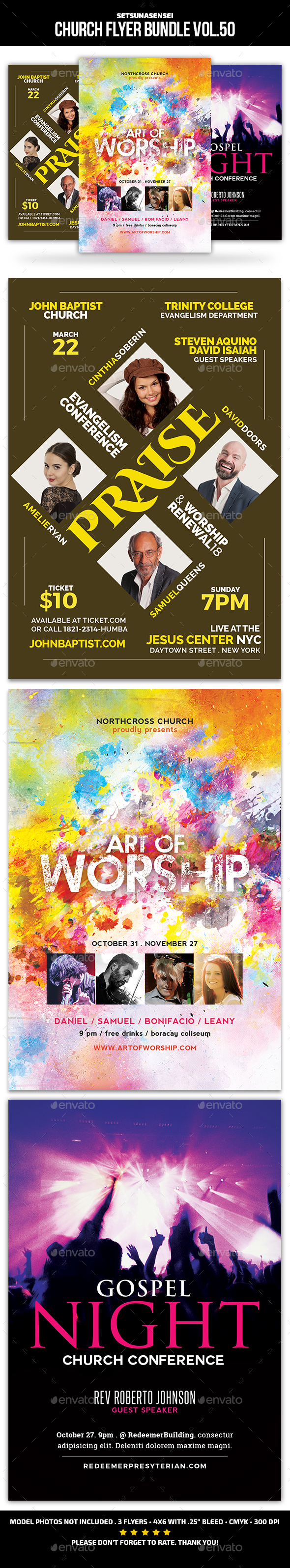 Church Flyer Bundle Vol. 50 - Church Flyers