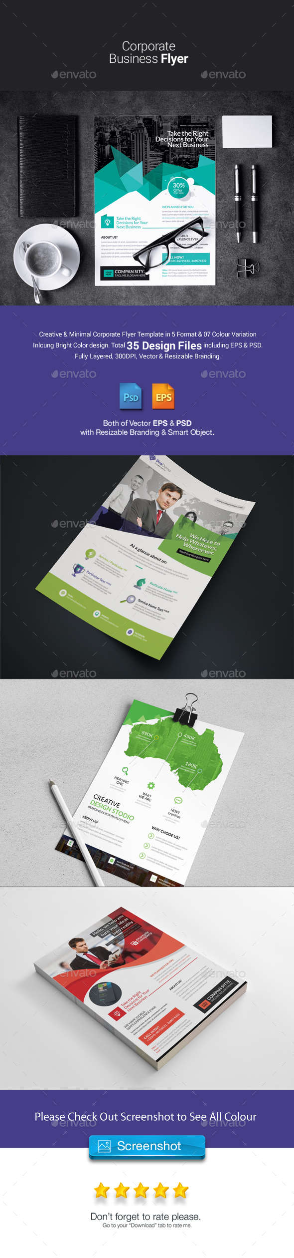Corporate Flyer Bundle 5 in 1 - Corporate Flyers