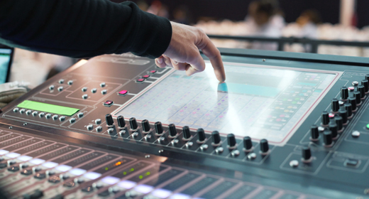 Audio Mixer in a Sound Studio