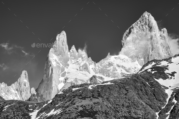 Fitz Roy Mountain Range, Argentina. - Stock Photo - Images