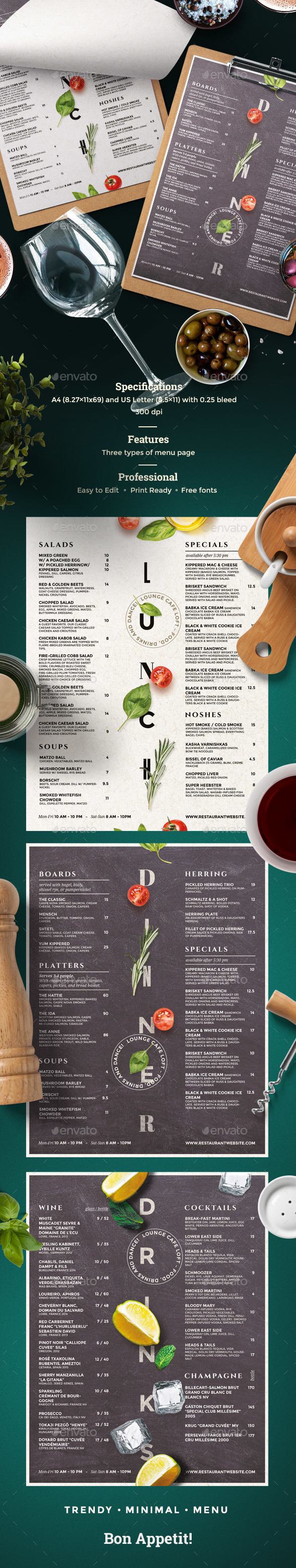 Cafe Menu - Food Menus Print Templates