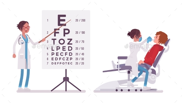 Female Dentist and Ophthalmologist - Health/Medicine Conceptual