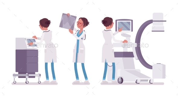 Female Doctor X-raying - Health/Medicine Conceptual