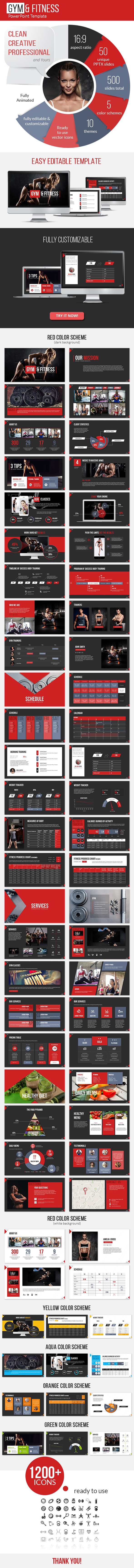 Gym and Fitness PowerPoint Presentation Template - Business PowerPoint Templates