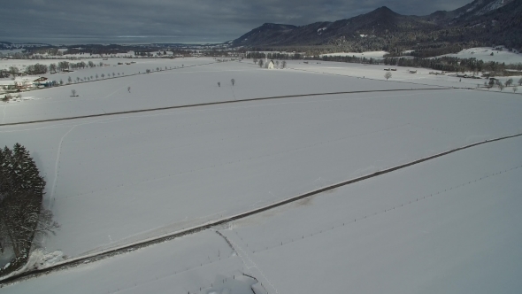 Aerial View of Winter Landscape