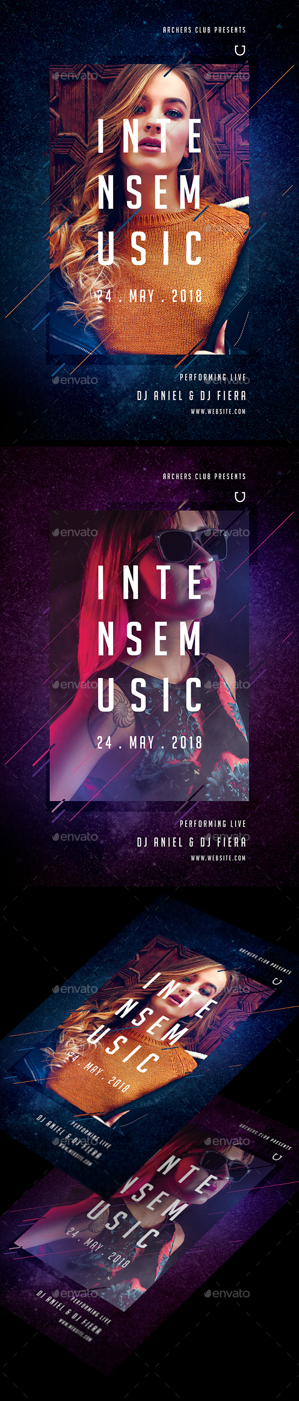 Intense Music Party Flyer - Clubs & Parties Events