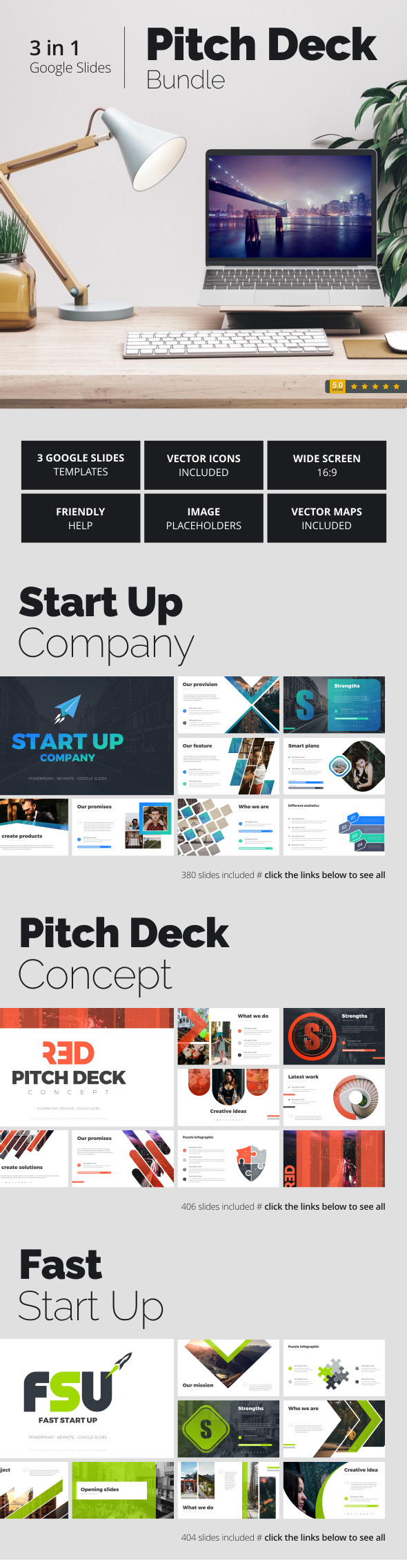 Pitch Deck Bundle - Google Slides Presentation Templates
