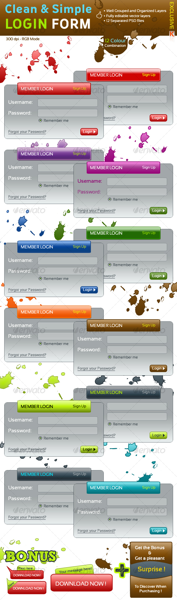 Clean & Simple Login Form - Forms Web Elements