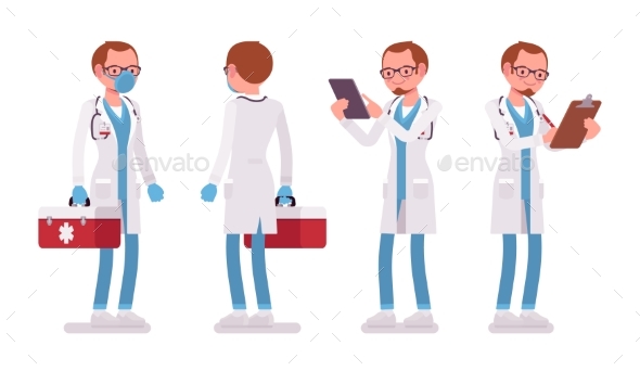 Male Doctor Standing Pose - Health/Medicine Conceptual