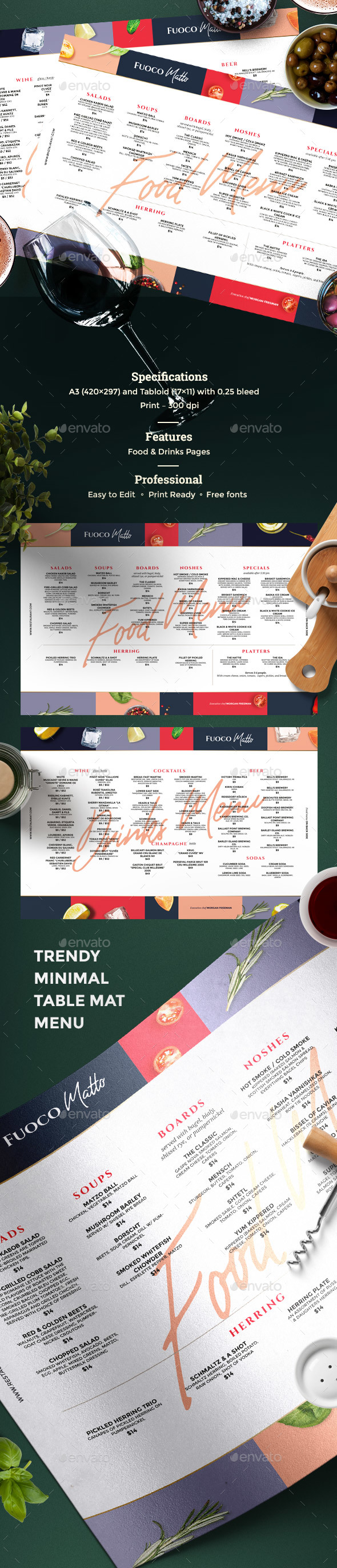 Cafe Menu - Food Menus Print Templates