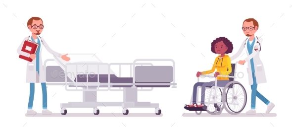 Male Doctor and Hospitalized Patient - Health/Medicine Conceptual