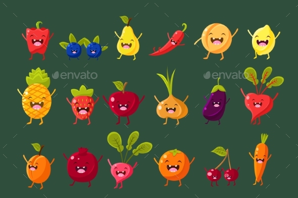 Fruits, Berries and Vegetables Sett, Pepper - Food Objects