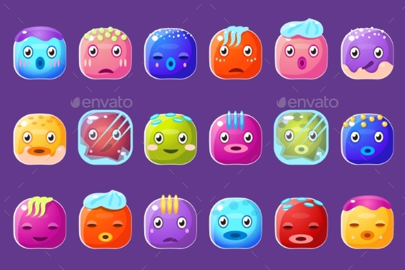 Colorful Buttons Emoticons Sett - Miscellaneous Vectors