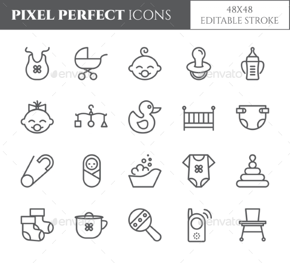 Baby Theme Pixel Perfect 48X48 Icons. - Miscellaneous Icons