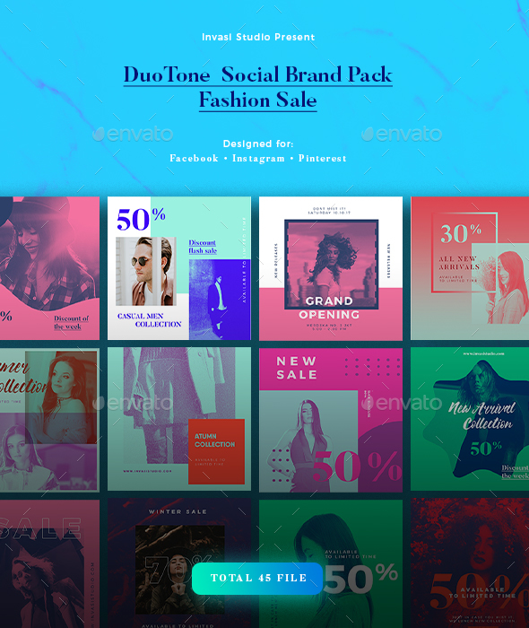 DuoTone Social Brand Pack - Social Media Web Elements