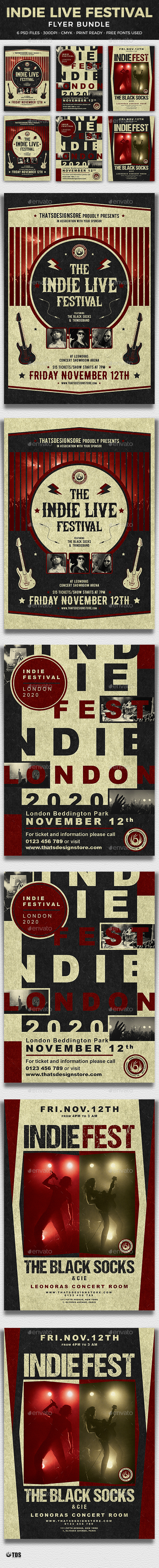 Indie Live Festival Flyer Bundle - Concerts Events