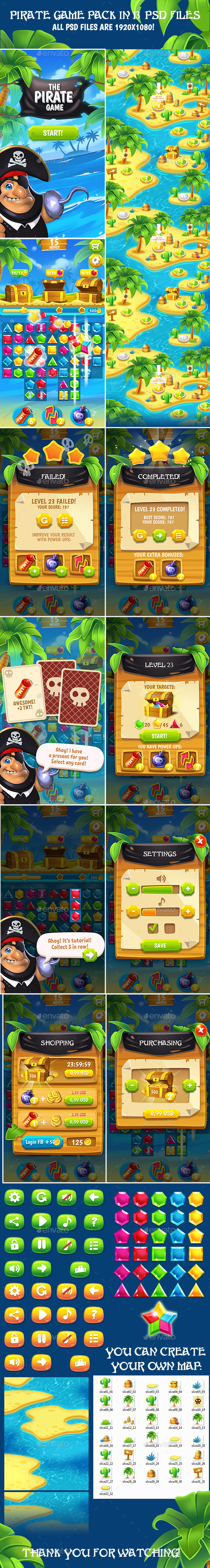 Full Pirate Game Pack - Game Kits Game Assets