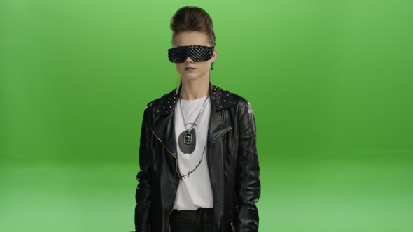 Fashion Rock Style Girl Portrait. alt