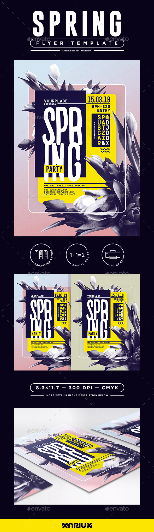 Spring Party Flyer/Poster - Clubs & Parties Events