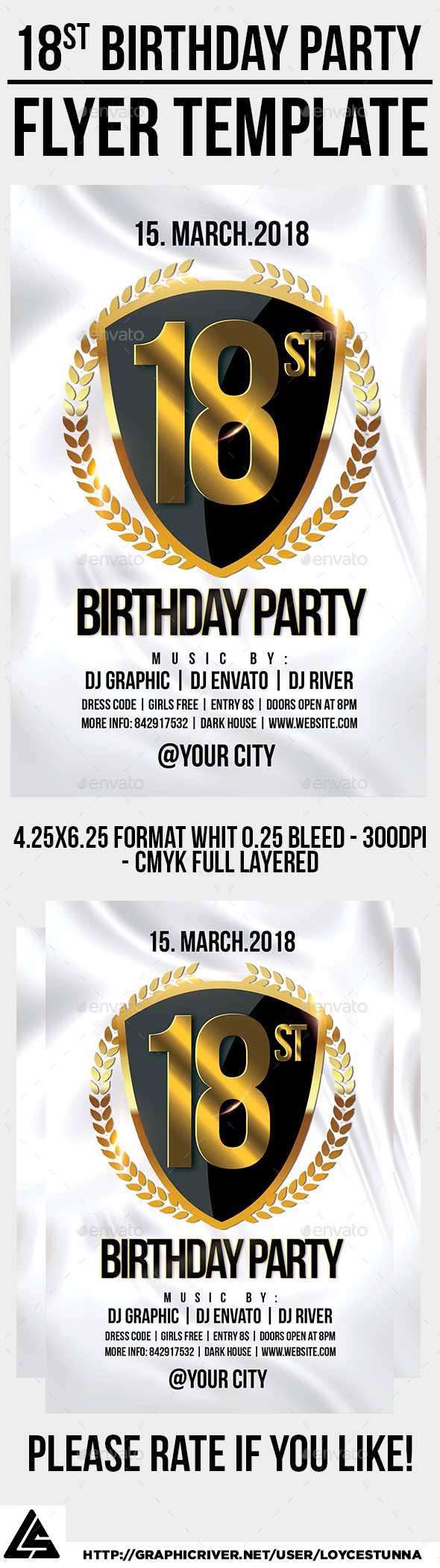 18st Birthday Party Flyer Template - Events Flyers