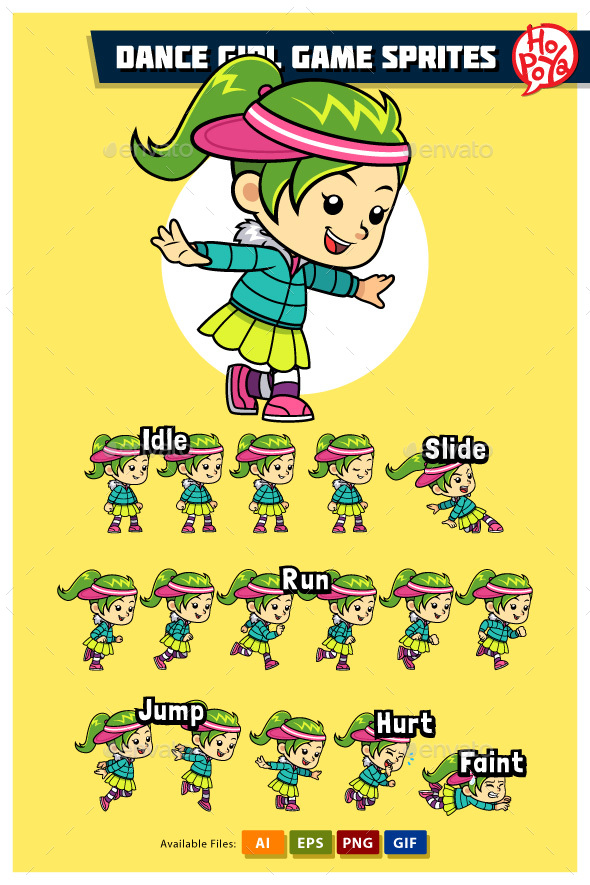 Dance Girl Game Sprites - Sprites Game Assets