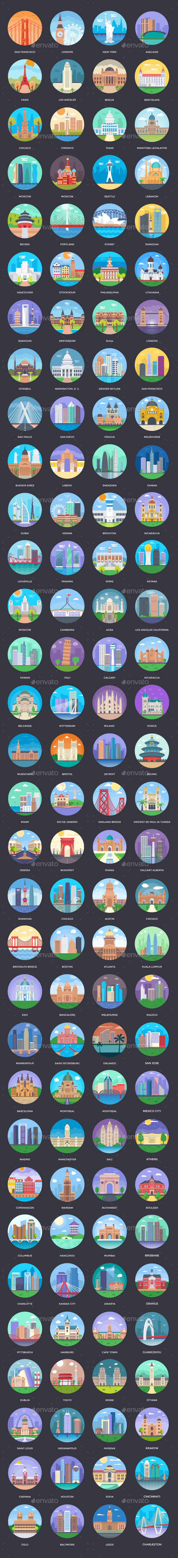 125+ World Cities Illustrations - Vectors