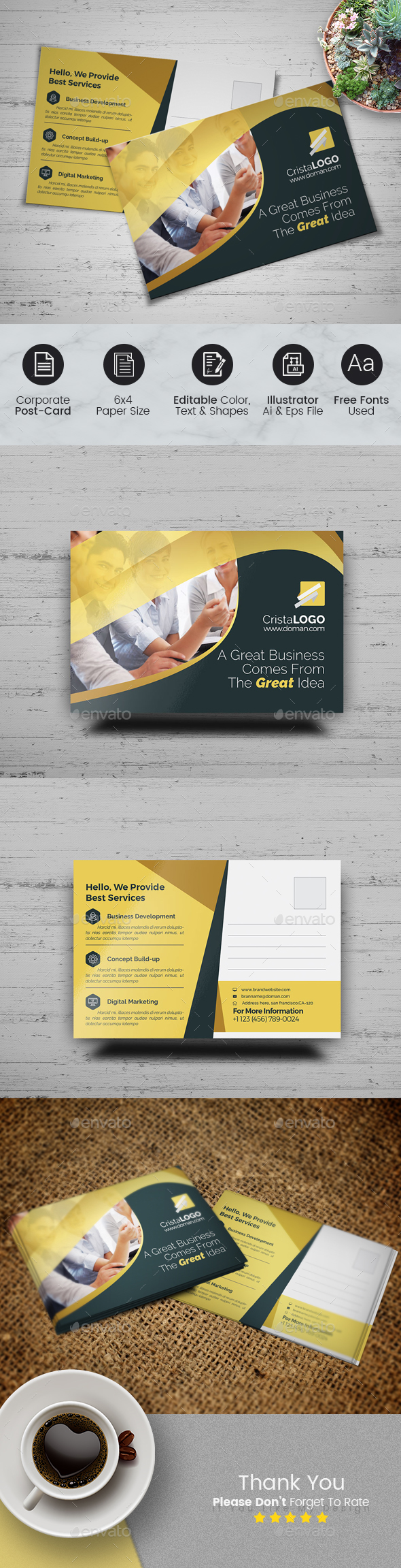 Postcard Template - Cards & Invites Print Templates