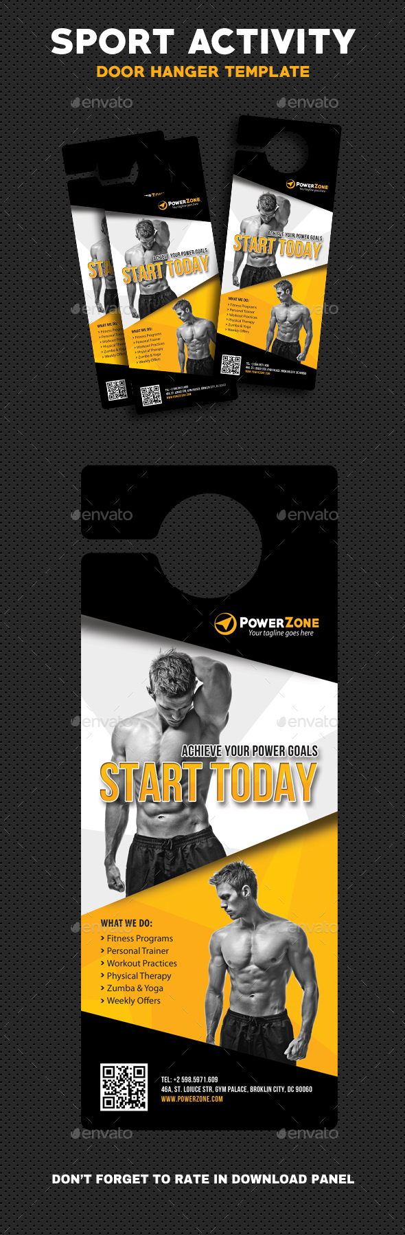 Sport Activity Door Hanger 03 - Miscellaneous Print Templates