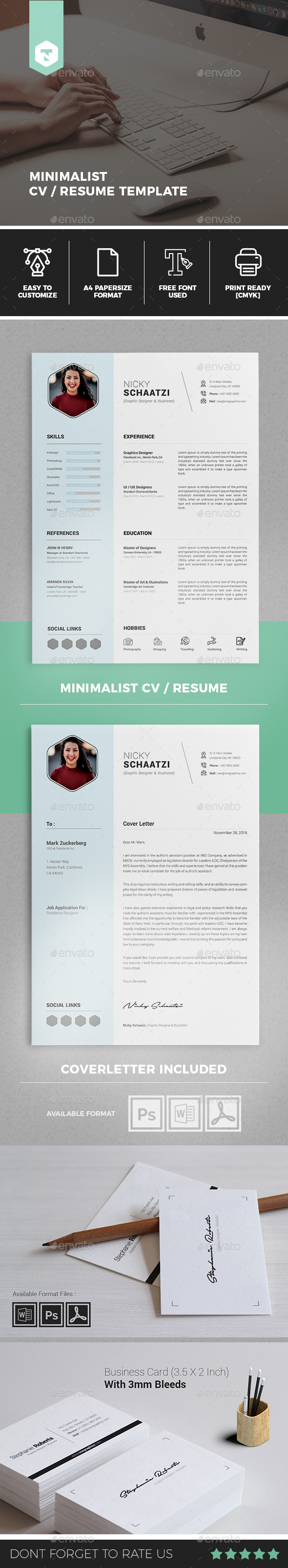 Minimalist CV / Resume - Resumes Stationery