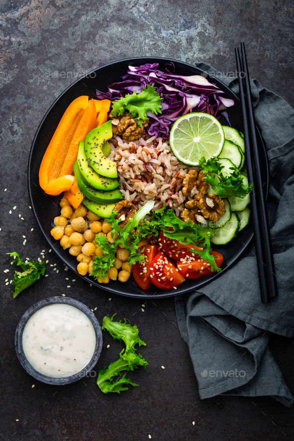 Buddha bowl dish - Stock Photo - Images