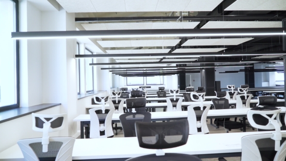 The Spacious Black and White Office