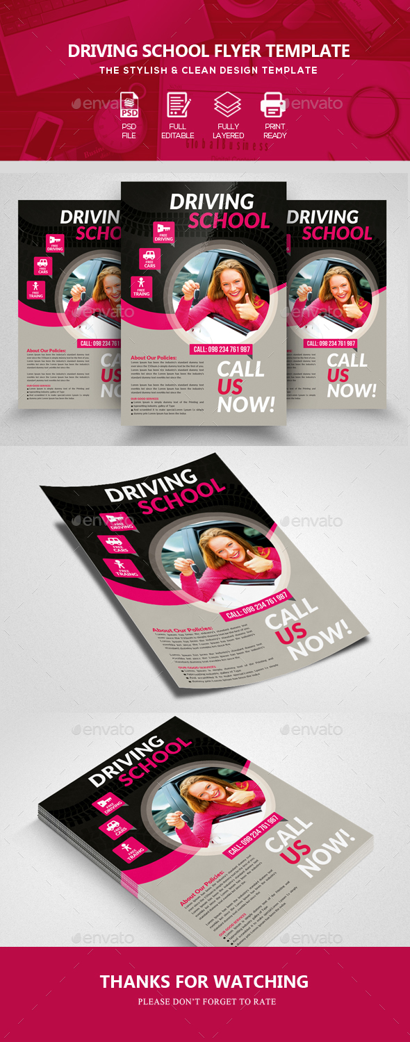 Driving School Flyer Template - Flyers Print Templates