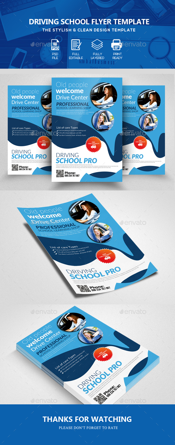 Driving School Flyer Template - Flyers Print Templates