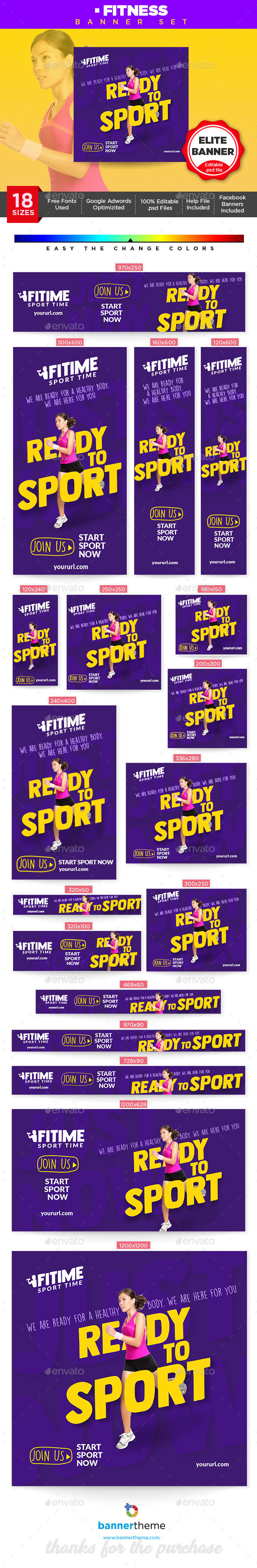 Fitness Banner - Banners & Ads Web Elements