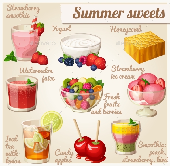 Set of Food Icons - Food Objects