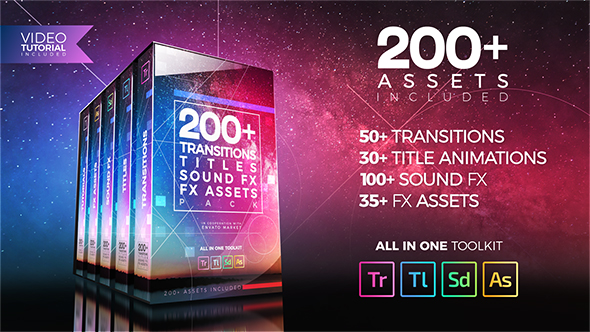 Videohive 200+ Pack: Transitions, Titles, Sound FX 21474240 - Premiere Pro