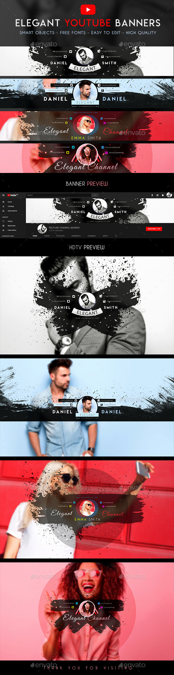 Elegant YouTube Banners - YouTube Social Media
