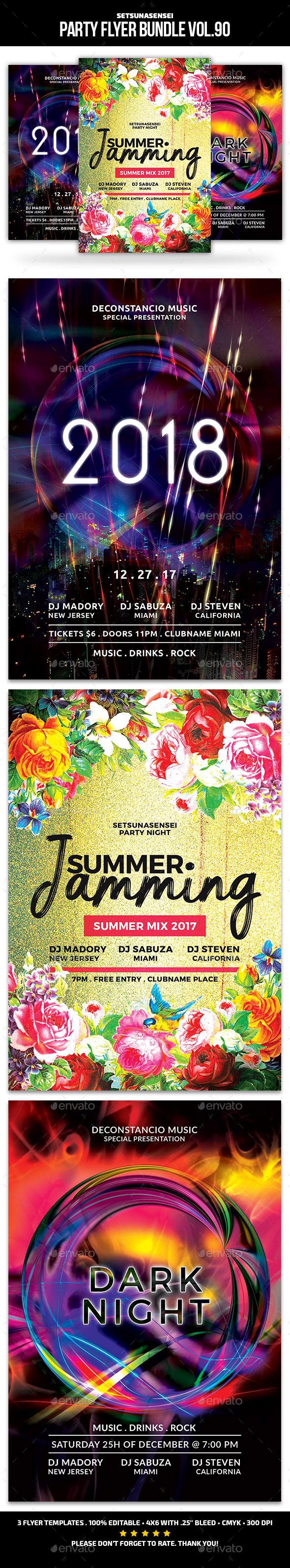 Party Flyer Bundle Vol.90 - Events Flyers