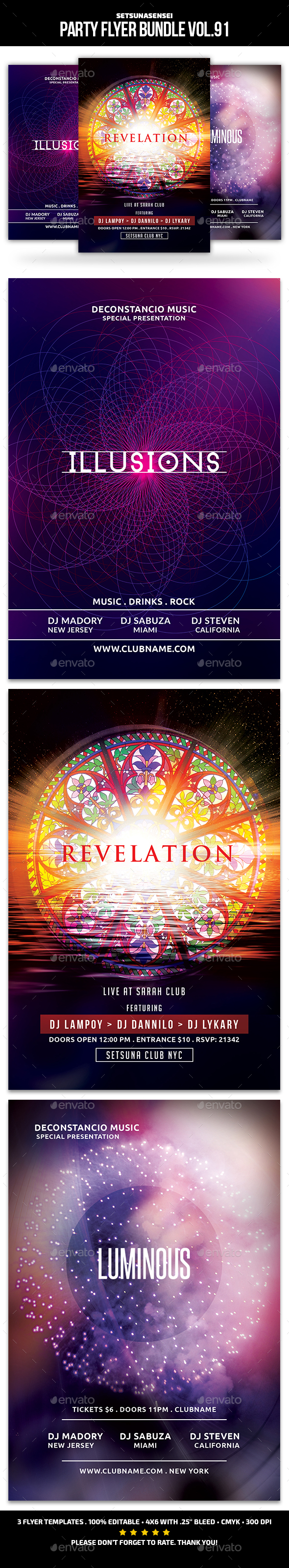 Party Flyer Bundle Vol.91 - Events Flyers
