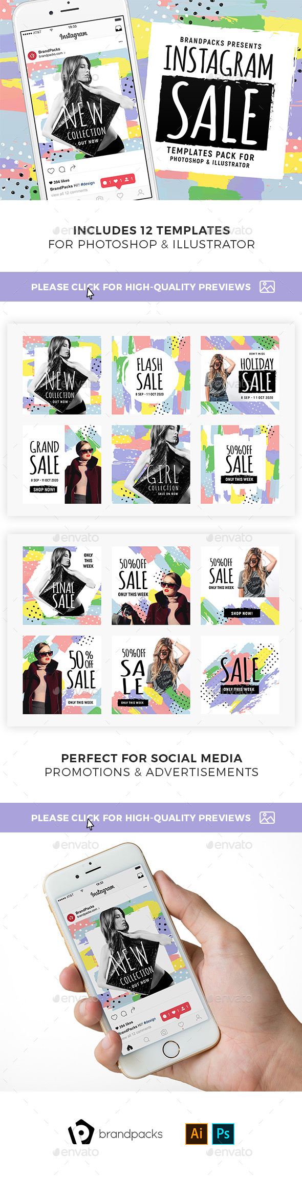 Instagram Sale Templates - Social Media Web Elements