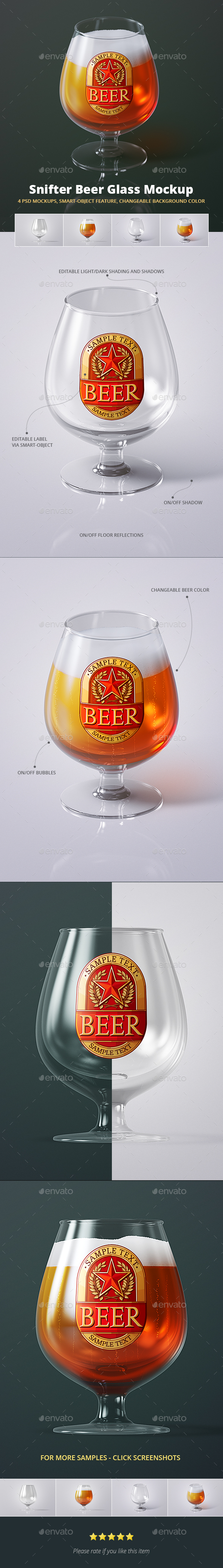 Download Beer Glass Mock Up Snifter By Ayashi Graphicriver