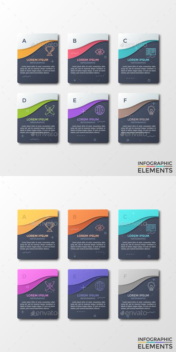 Modern Dark Infographic Stickers (2 Styles) - Infographics